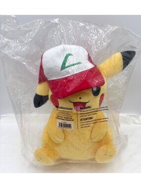 Pokémon Center Poke Plush Trainer Size Pikachu Wearing Trainer Hat 2017 Collecti